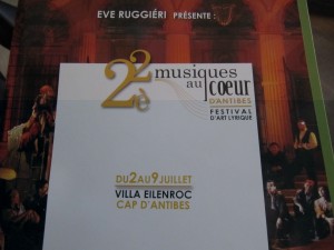Affiche Musiques au coeur Antibes 2010 Joa Casino 007