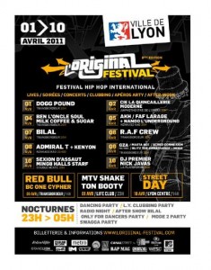 Festival « L’original » à LYON du 1er au 10 Avril 2011…