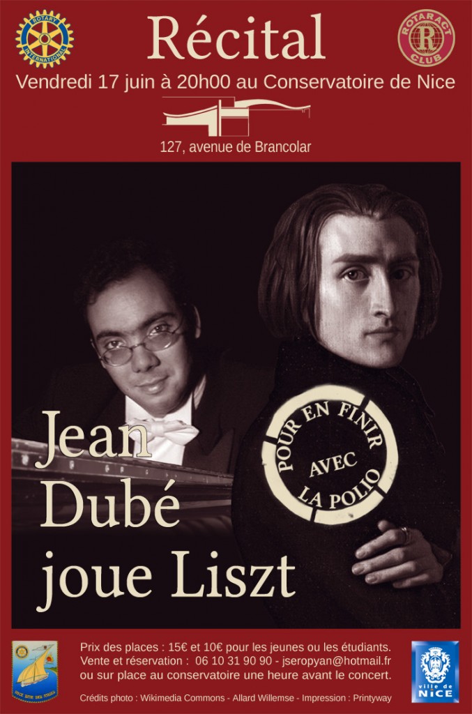 Opéra National de Nice : Concert exceptionnel du pianiste Jean DUBE consacré aux oeuvres de Franz LISZT