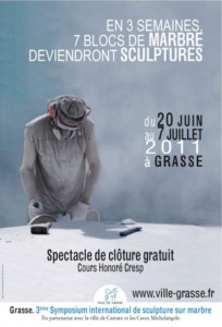 3 ème Symposium International de Sculpture sur Marbre organisé par la Ville de Grasse en partenariat avec la ville de Carrare…