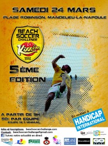 Mandelieu La Napoule : Tournoi de Beach Soccer en soutien à Handicap International…