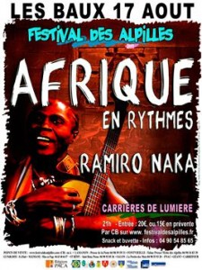 Festival des Alpilles : « Ballade Africaine » avec Ramiro NAKA le 17 Août 2012 aux Baux-de-Provence…