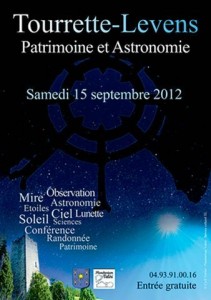 Tourrette-Levens : « Journée Patrimoine et Astronomie » Samedi 15 Septembre 2012…