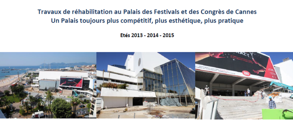 Travaux de réhabilitation au Palais des Festivals et des Congrès de Cannes…