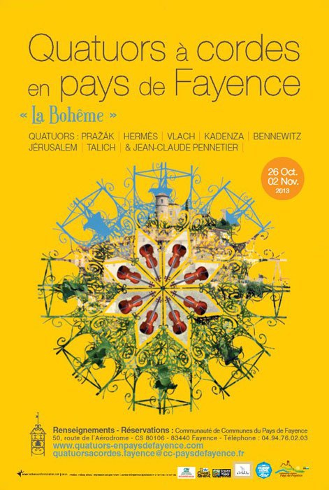 « 25 ème Festival de Quatuors à Cordes en Pays de Fayence » …