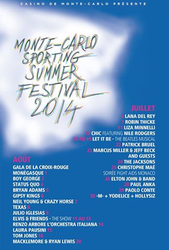 Monte-Carlo : Sporting Summer Festival 2014 présente « Kevin COSTNER & MODERN WEST »…