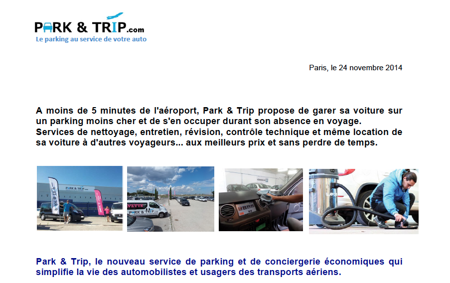 Park & Trip.com : Le Parking au service de votre auto…