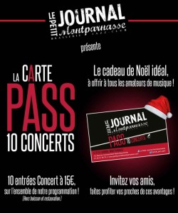 Jazz Paris : Cadeau de Noël… la Carte Pass 10 concerts est disponible…