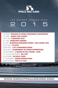 Calendrier saison 2015 du Circuit Paul RICARD…