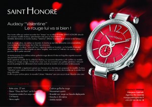 Fribourg (Suisse) / Paris : « Saint Honoré » dévoile son nouveau modèle de montre Audacy « Valentine » à l’occasion de la Saint Valentin…