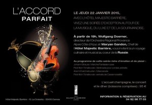 L’Hôtel Majestic Barrière vous invite à un voyage culinaire au cœur de la Russie avec un dîner concert exceptionnel « L’accord Parfait-Duo de chefs »…