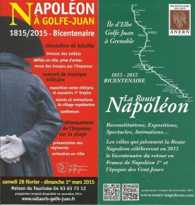 Golfe-Juan : Programme de l’Année du Bicentenaire de la Route Napoléon 1815-2015…