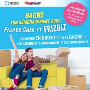 France Cars, loueur de véhicules et Frizbiz, site de services de proximité entre particuliers, viennent à l’aide des étudiants pour leur déménagement !