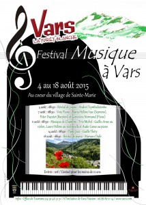 Vars (Hautes-Alpes) Festival de Musique Classique et Jazz été 2015…