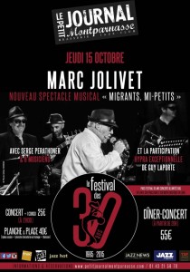 Paris Jazz : Nouveau spectacle musical de Marc JOLIVET au Petit Journal Montparnasse…