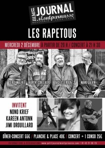 Paris Jazz : Les Rapetous invitent Nono KRIEF, Kareen ANTONN et Jimi DROUILLARD au Petit Journal Montparnasse…