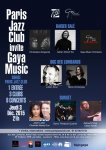 « Paris Jazz Club  »  invite « GAYA Music Production  » …
