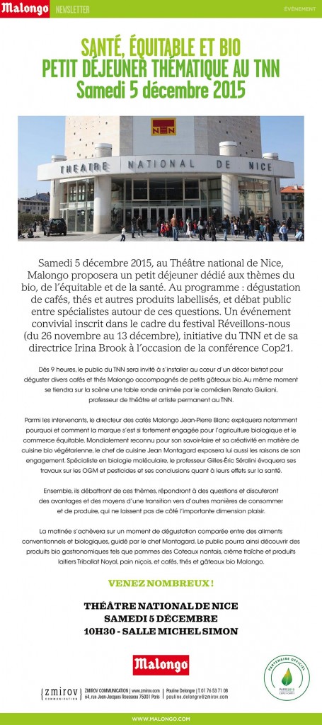 Nice : Cafés Malongo, Santé, Bio et Equitable…