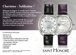 SAINT HONORÉ présente sa nouvelle montre CHARISMA…Sublissime !