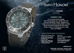 « SAINT-HONORE » propose sa célèbre montre Worldcode « Diving » dans des versions plus colorées…