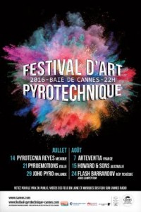 CANNES – FESTIVAL D’ART PYROTECHNIQUE  REPORT DU FEU D’ARTIFICE AU JEUDI 18 AOÛT 2016…