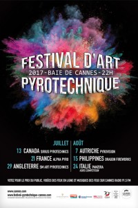 CANNES : LE FESTIVAL D’ART PYROTECHNIQUE CÉLÈBRE SON 50e ANNIVERSAIRE DU 13 JUILLET AU 24 AOÛT 2017…