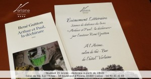 René GUITTON : Rendez-vous littéraires à l’Hôtel Verlaine de Cannes…